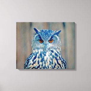 Beautiful Blue Uhu Raptor Owl Canvas Print