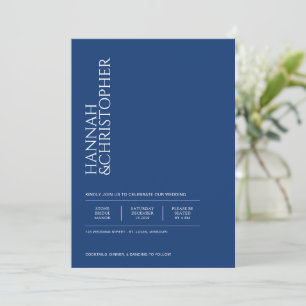 Beautiful Blue Wedding Invitation