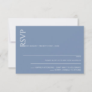 Beautiful Blue Wedding RSVP Card