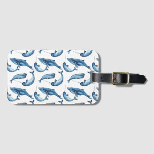 Beautiful Blue Whales and Narwhals   Luggage Tag