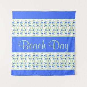 Beautiful Blue White And Soft Green Patterned Tapestry