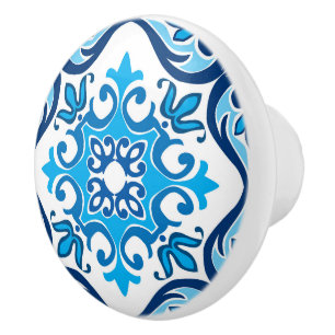 💙🤍 Beautiful blue - white Azulejos X,   Ceramic  Knob