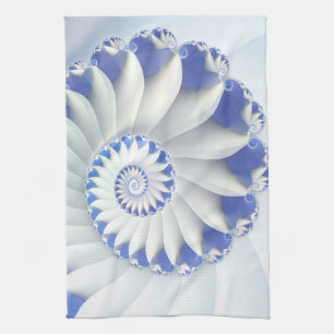 Beautiful Blue & White Sea Shell Abstract Art Kitchen Towel