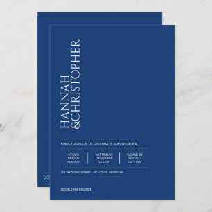 Beautiful Blue with Details Wedding Invitation