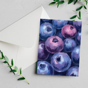 Beautiful Blueberries   Fruit Painting Card