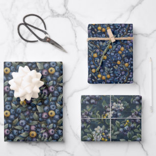 Beautiful Blueberry  Wrapping Paper Sheet