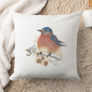 Beautiful Bluebird Home Decor Throw Pillow