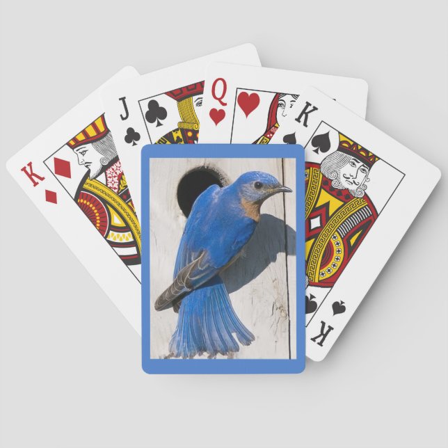 Beautiful Bluebird Large Print Playing Cards (Back)