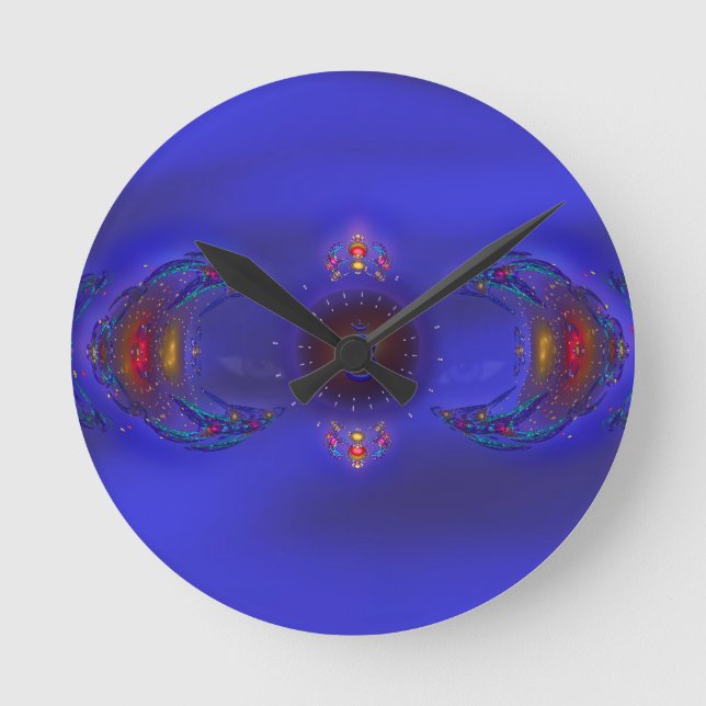 Beautiful Blues Timeless Time Piece Ajna Round Clock (Front)