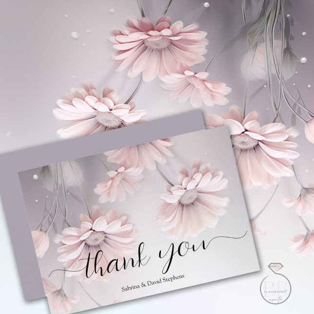 Beautiful Blush 2 Pink Daisy Thank You  Card (Creator Uploaded)
