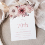 Beautiful Blush Boho Floral 70th Birthday Party Invitation<br><div class="desc">Beautiful Blush Boho Floral 70th Birthday Party Invitation
See our collection for many more invitations and matching items

Also available as a digital downloadable invitation.</div>