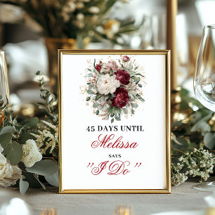 Beautiful Blush Burgundy Dais Until I Do Sign