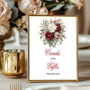 Beautiful Blush Burgundy Tabletop Gifts Sign