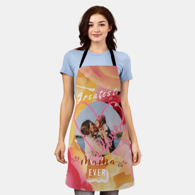 Beautiful Blush Floral "Best Mama Ever" Apron (Worn)