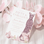 Beautiful Blush Floral & Dress 50th Birthday Party Invitation<br><div class="desc">Beautiful Blush Floral & Dress 50th Birthday Party Invitation

See matching collection in our Niche and Nest Store</div>
