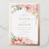 Beautiful Blush Floral Wedding Dusty Rose Gold