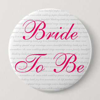 beautiful blushing bride joy love connection i ... 4 inch round button