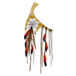 Beautiful Boho Bohemian Deer Antler Dream Catcher Photo Sculpture Ornament<br><div class="desc">This 3D sculpture is boho or bohemian in style and theme,  featuring a dream catcher woven onto deer antlers.</div>