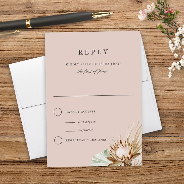 Beautiful Boho Botanical Neutral Mariage Réponse (Créateur téléchargé)