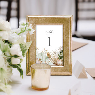 Beautiful Boho Botanical Wedding Reception Table Number