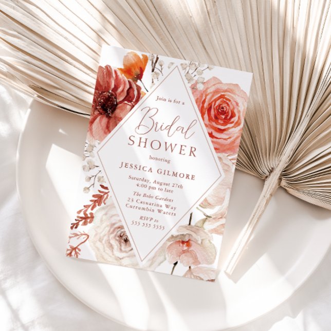 Beautiful Boho Floral Bridal Shower Invitation (Creator Uploaded)