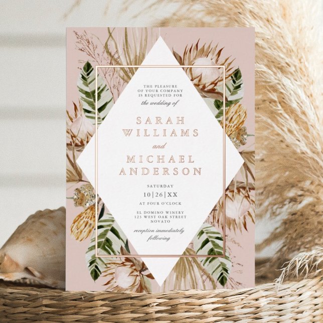 Beautiful Boho Floral Geo Wedding Raised Rose Gold (Creator Uploaded)
