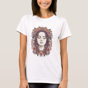 Beautiful Boho Floral Girl T-Shirt
