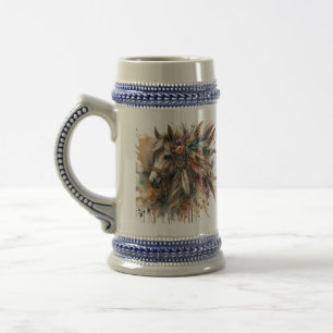 Beautiful Boho Horse Beer Stein