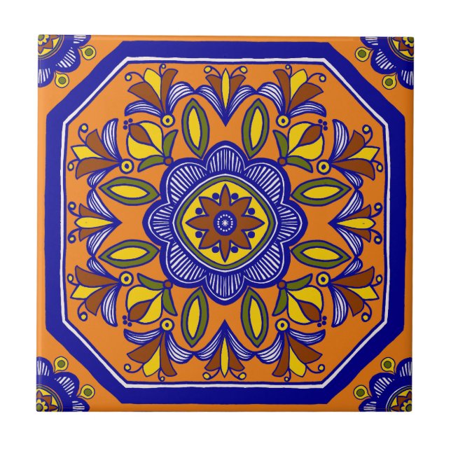 Beautiful Boho Italian Tile (Front)