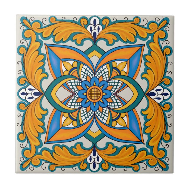 Beautiful Boho Italian Tile (Front)