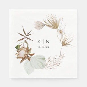 Beautiful Boho Minimalist Botanical Wedding  Napkin