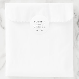 Beautiful Boho Minimalist Modern Wedding  Classic Round Sticker