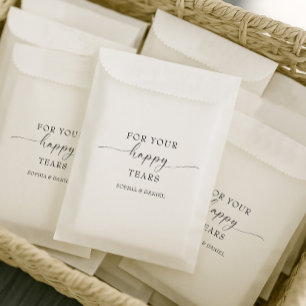 Beautiful Boho Personalized Wedding Tissue Pack Favour Bag