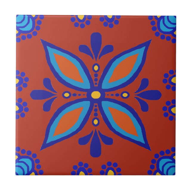 Beautiful Boho Talavera Tile (Front)