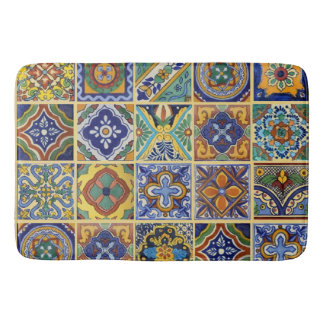 Beautiful Boho Talavera Tiles Bath Mat