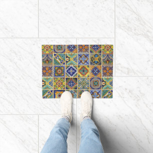 Beautiful Boho Talavera Tiles Doormat
