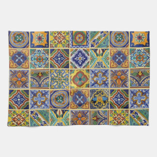 Beautiful Boho Talavera Tiles Kitchen Towel