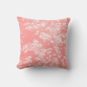 Beautiful bokeh air bubble abstract light pink pas throw pillow
