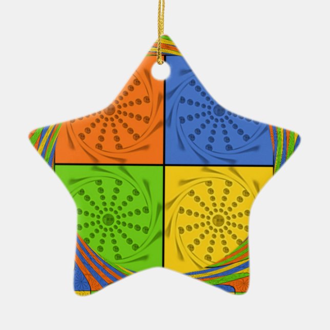 Beautiful Bold Egyptian Pattern: A Dazzling Design Ceramic Ornament (Front)