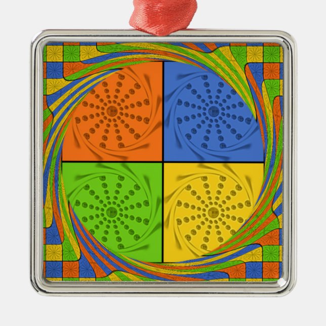 Beautiful Bold Egyptian Pattern: A Dazzling Design Metal Ornament (Front)