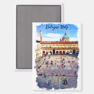 Beautiful Bologna Italy Watercolor Travel Magnet