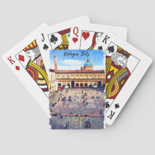 Beautiful Bologna Italy Watercolor Travel Playing Cards