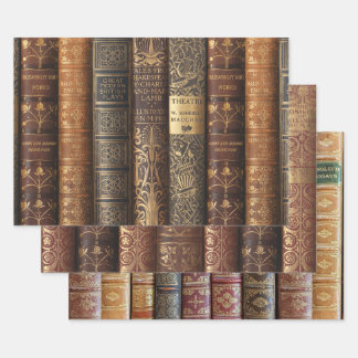 Beautiful Book Spines (Antique & Art Nouveau) Wrapping Paper Sheet