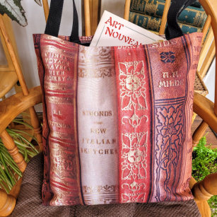 Beautiful Book Spines (Beige-Peach) Tote Bag