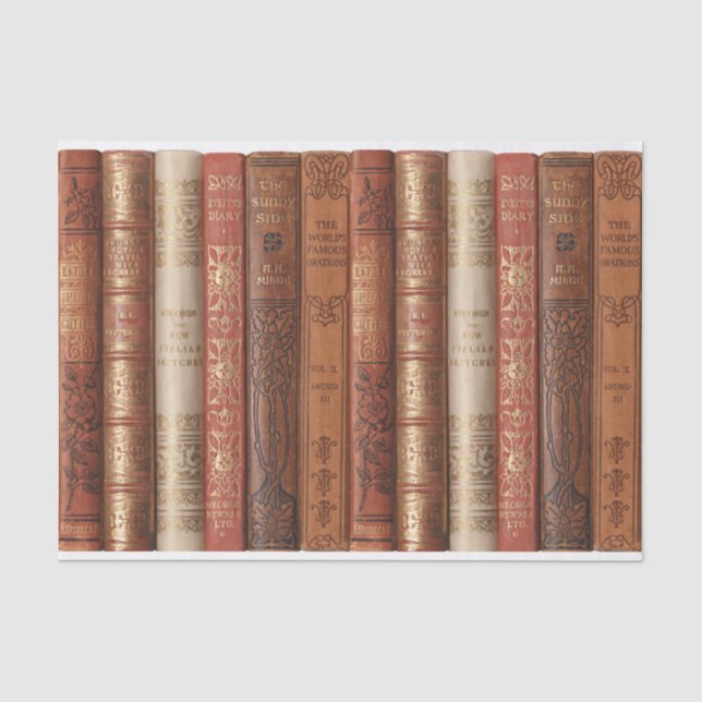 Beautiful Book Spines (beige) Tissue Paper (Front)