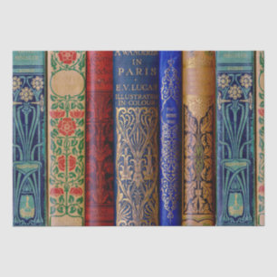 Beautiful Book Spines (Paris) Decoupage Tissue Paper