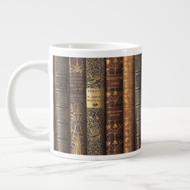 Beautiful Book Spines (Theatre) Large Coffee Mug (Left)