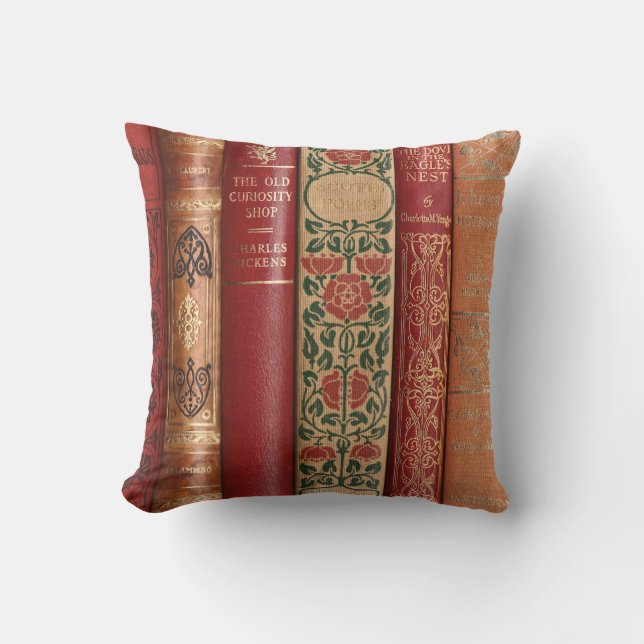 Beautiful Book Spines Throw Pillow (Front)