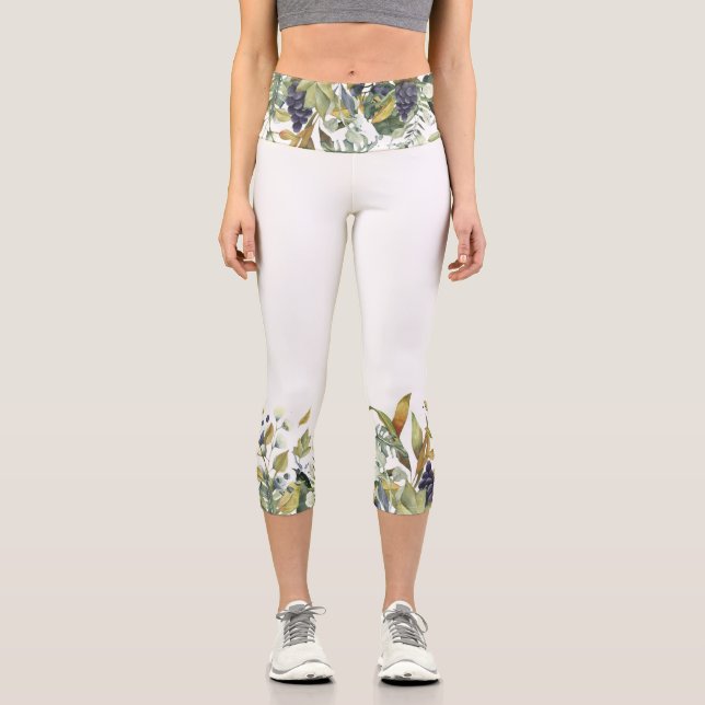 Beautiful Botanical Capri Leggings (Front)