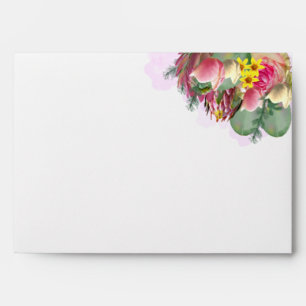 Beautiful Botanical Floral Garden Pink Envelope